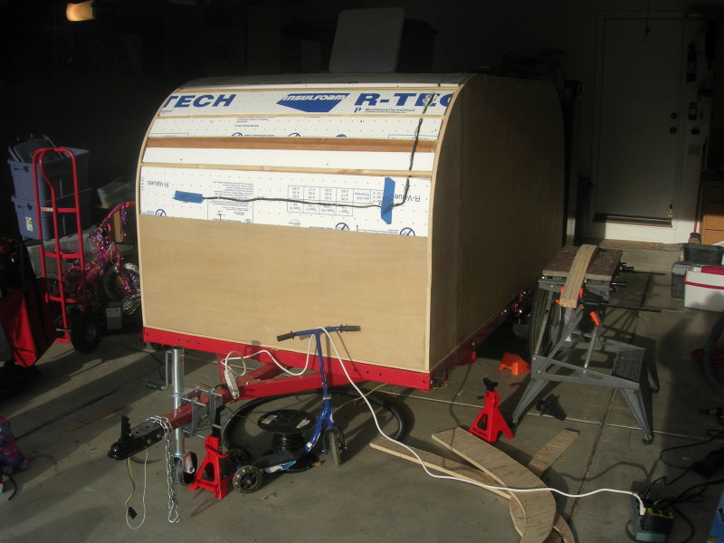 The trailer with its new door on