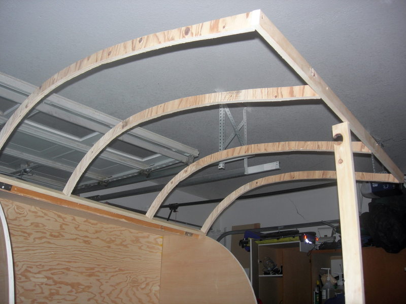 The rear hatch frame under construction