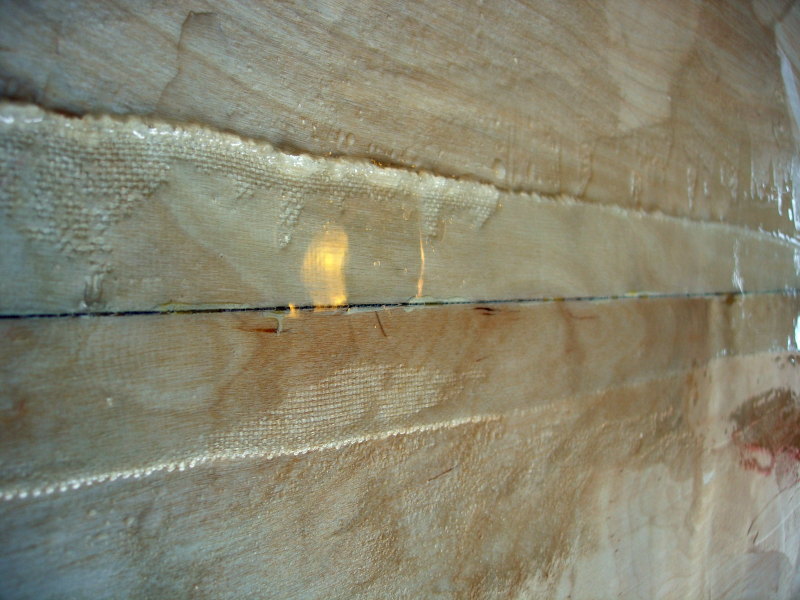 The length of the taped seam after the second coat