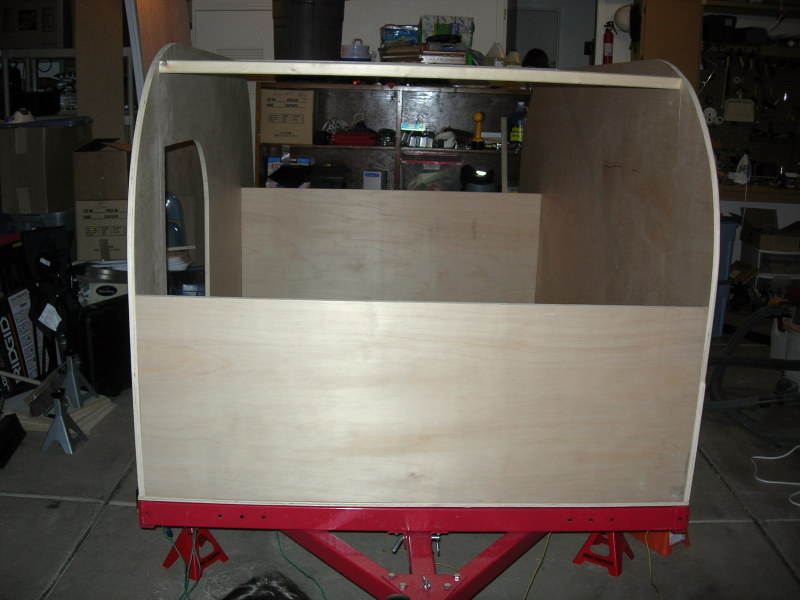 The front bulkhead installed between the walls